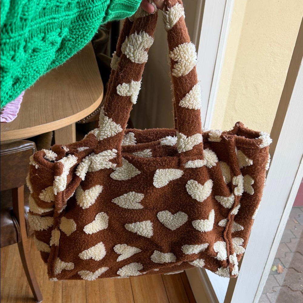 Large Anthropologie Teddy Travel Tote & Pouch